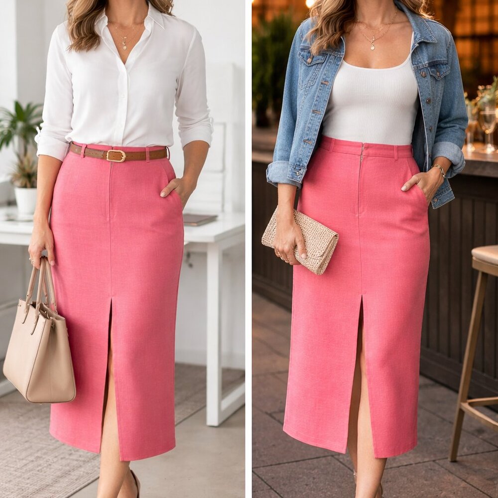 Terra Ware Pink Linen Skirt